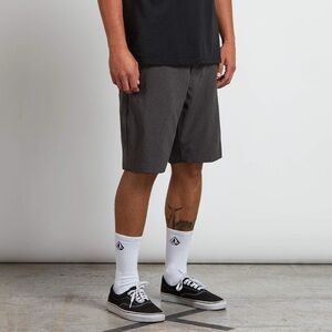 Volcom Surf and Turf 4 Way Stretch Gray Flat Front Shorts